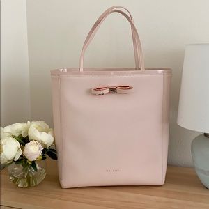 TED BAKER Bow Shopper Nude Pink Faux Leather Tote